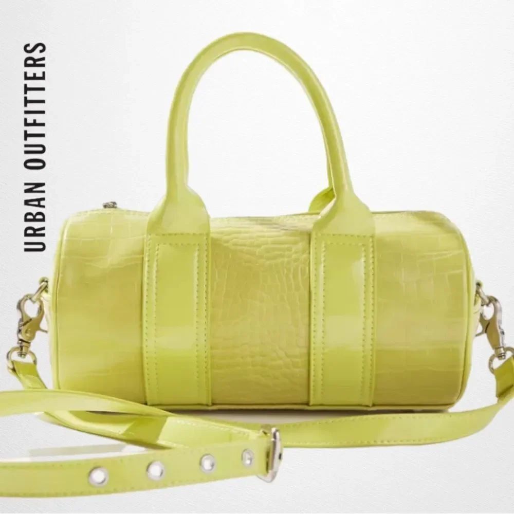 UO Urban Outfitters Lizzie Duffle Lime Barrel Purse Bag NEW